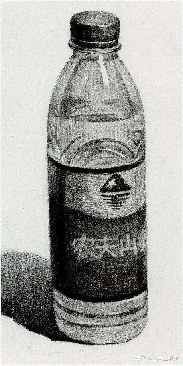 素描干货丨素描静物之塑料瓶与玻璃瓶 知乎