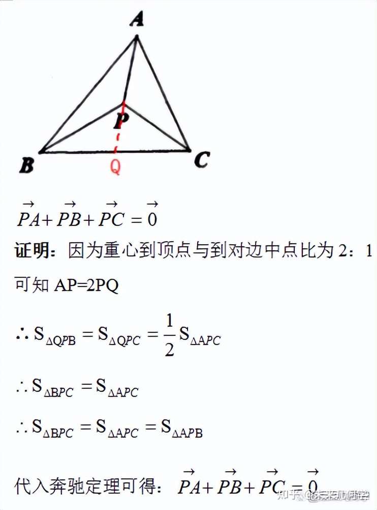 高中数学 奔驰定理及三角形五心性质的证明 知乎