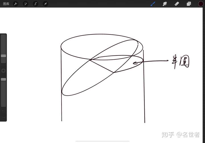 空心圆柱斜切三视图图片