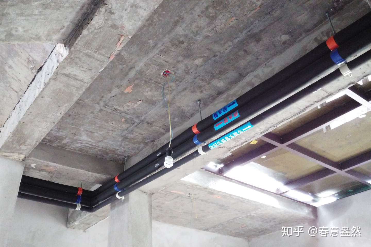 空气源热泵(热回收)机组:中央空调+地暖+生活热水三联供系统施工日记(图2) 空气源热泵(热回收)机组:中央空调+地暖+生活热水三联供系统施工日记(图2)