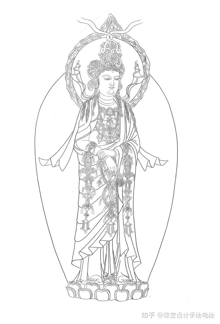 工笔画白描|高清底稿图片素材集,人物/花鸟/动物/观音像线稿(2033幅)-元宇宙设计素材