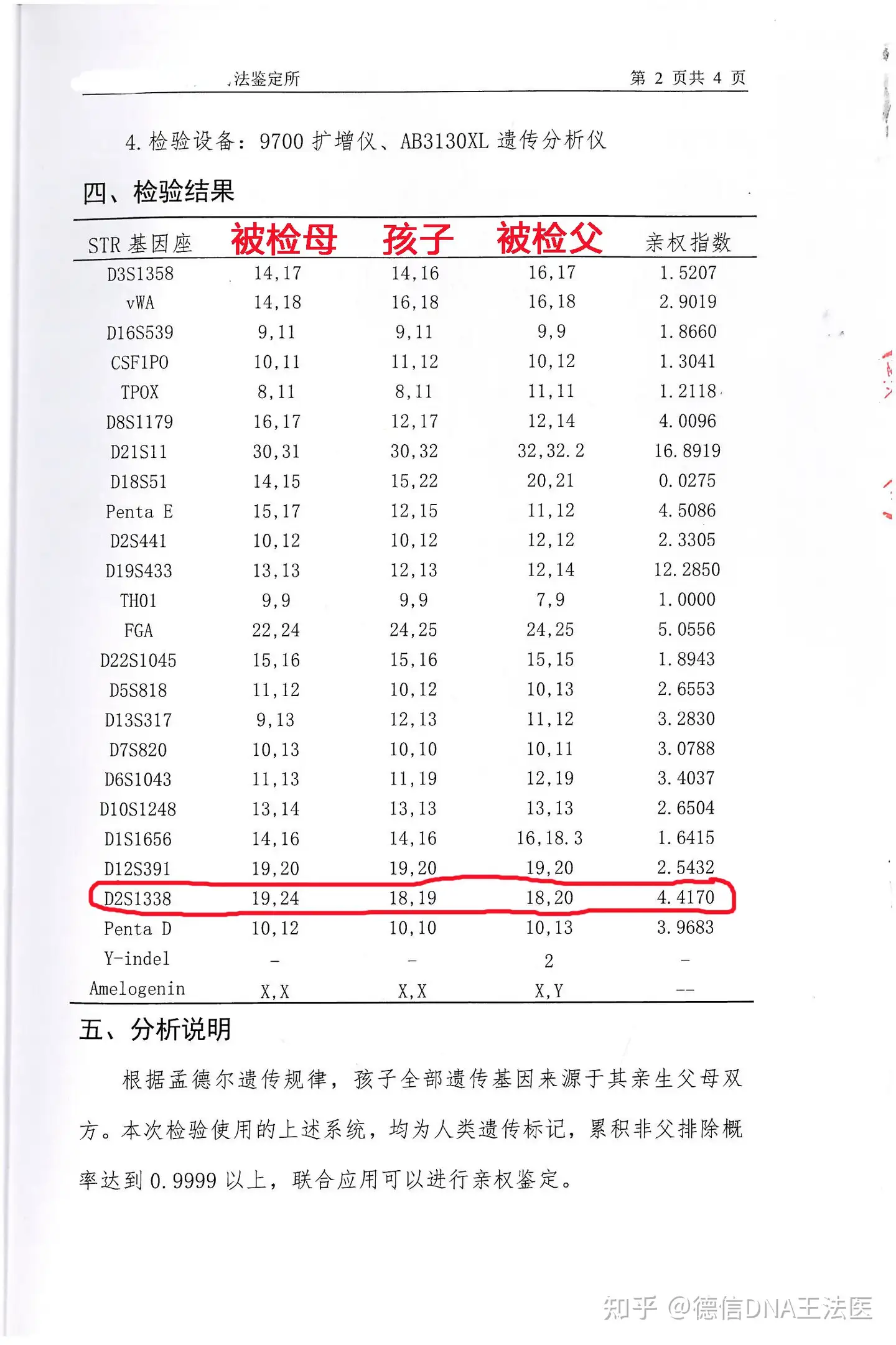 教大家如何看懂亲子鉴定报告书？ - 知乎