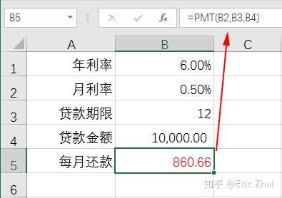 excel公式計算和貸款計算器