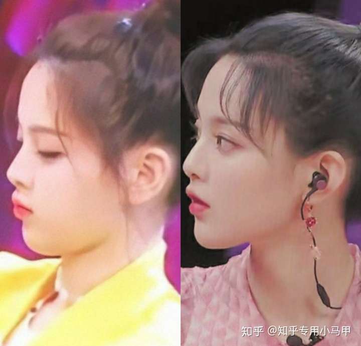 然后她下巴,这小圆下巴,这脸型,你看她像蛇精吗,你看她下巴尖吗