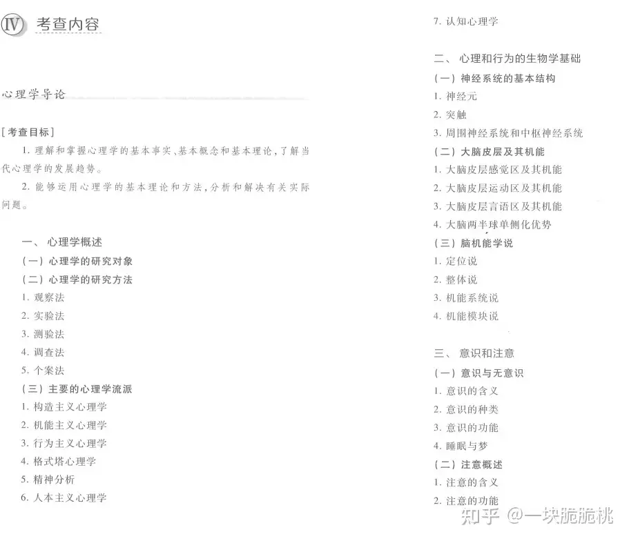 23年心理学考研312考试大纲 知乎