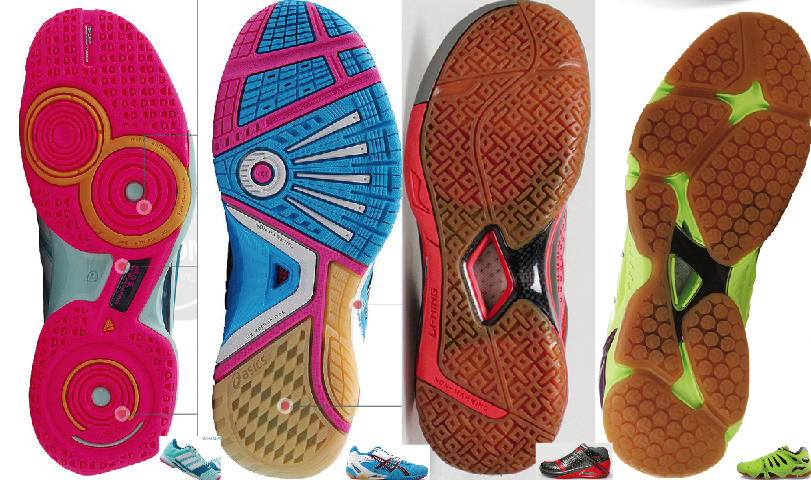 足球鞋鞋底花纹篮球鞋鞋底花纹羽毛球鞋鞋底花纹各针对该运动类型作了