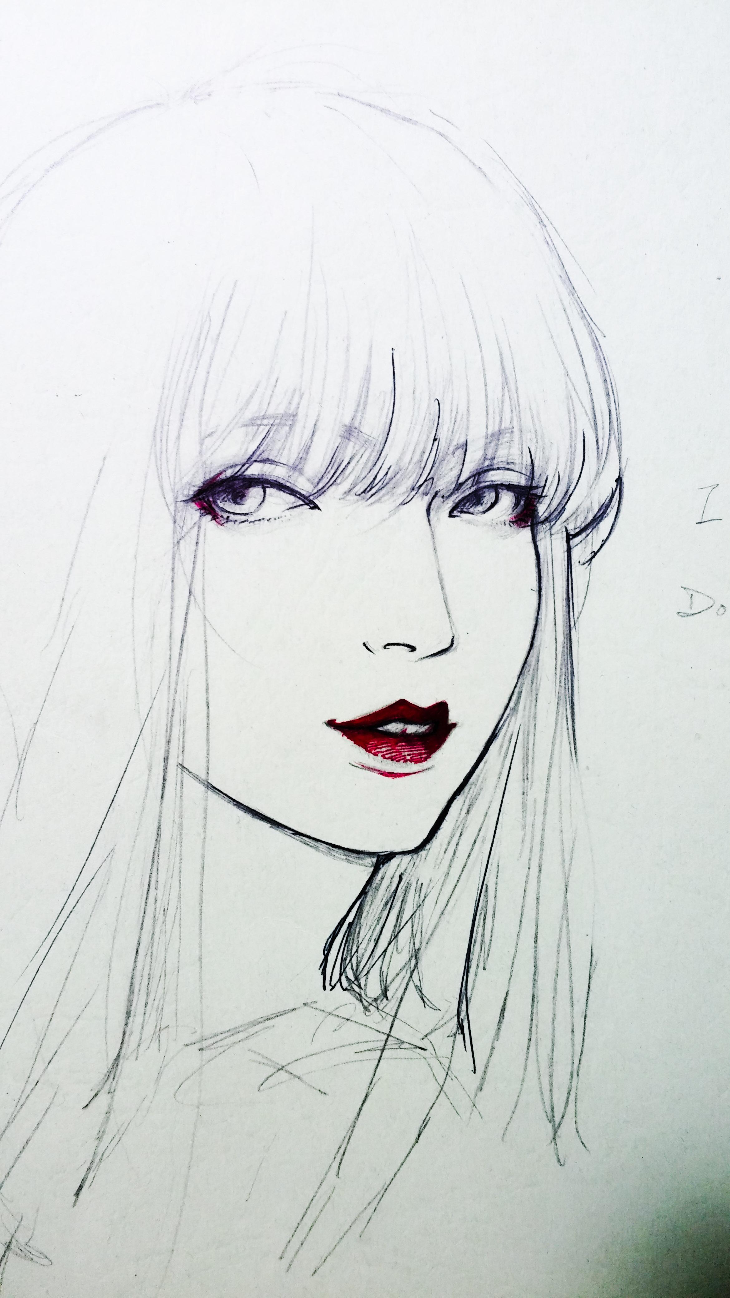 怎么用速写画微笑露齿的人