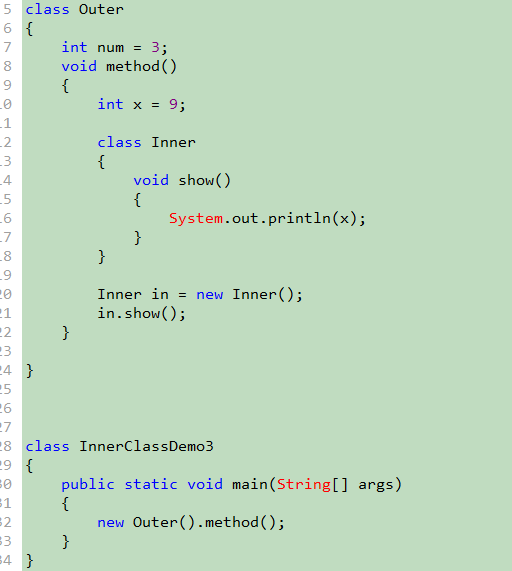 Java内部类访问局部变量时,需要被声明为最终