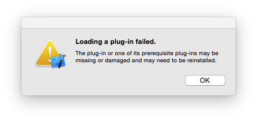 "Loading a plug-in failed The plug-in or one of its prerequisite plug-ins may be missing or damaged and may need to be reinstalled" "Loading a plug-in failed The plug-in or one of its prerequisite plug-ins may be missing or damaged and may need to be reinstalled"