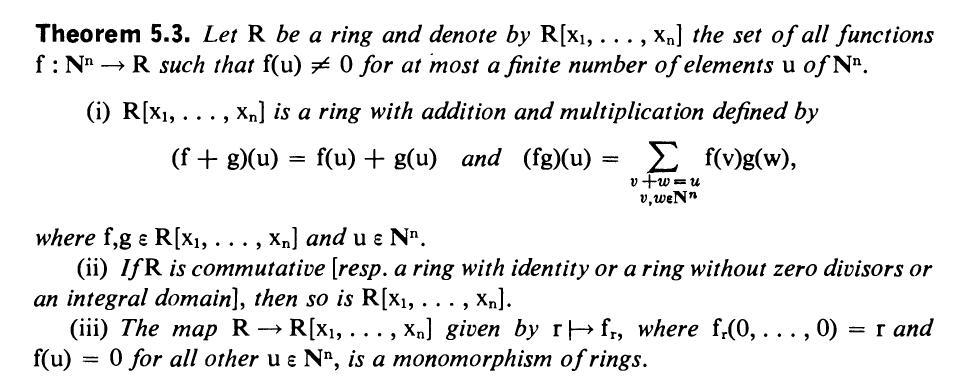 Hungerford的代数学中多元多项式环定义的理解 知乎