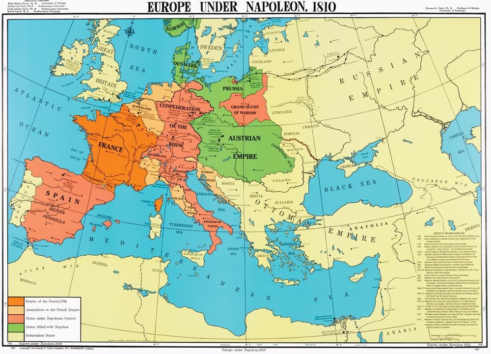 Карта наполеоновской франции