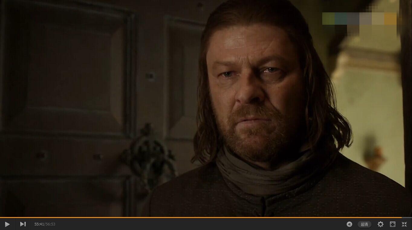 冰与火之歌第一季第三集最后奈德的表情为什么