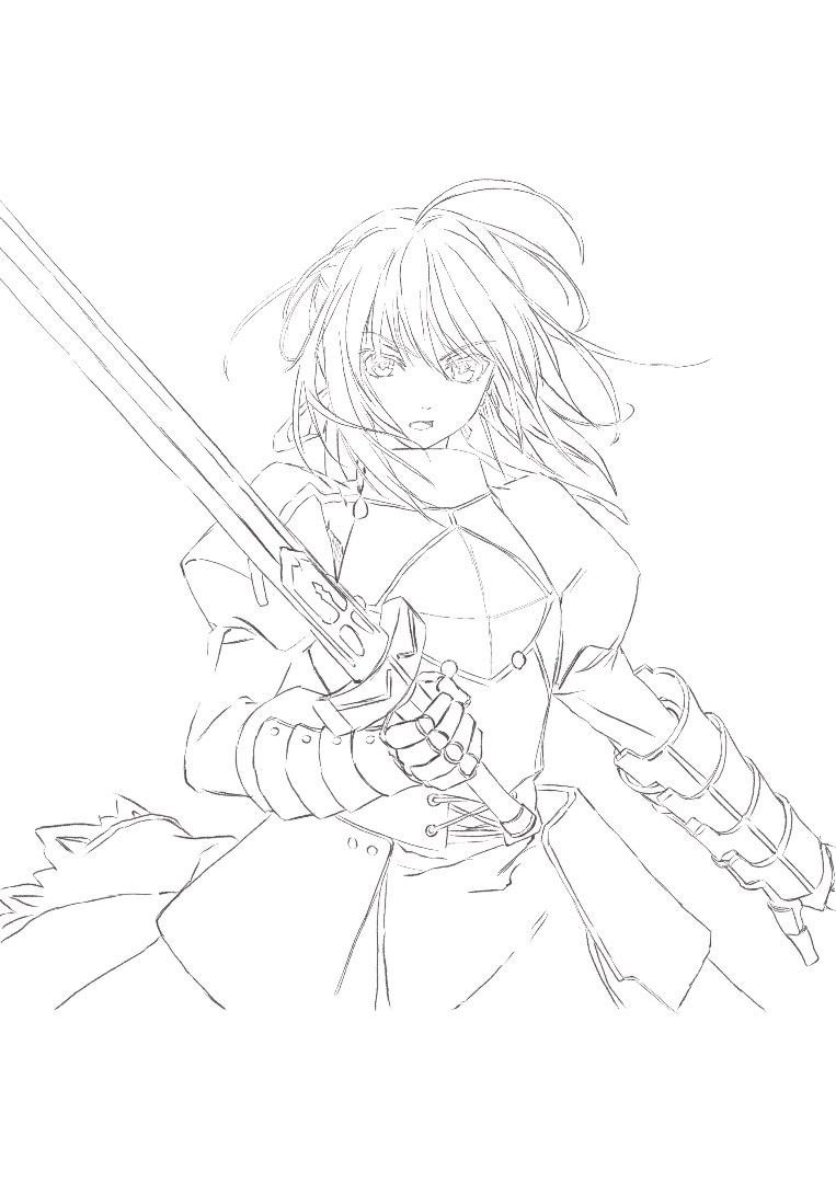 saber 临摹第一弹:吾王美如画(临摹,临摹.