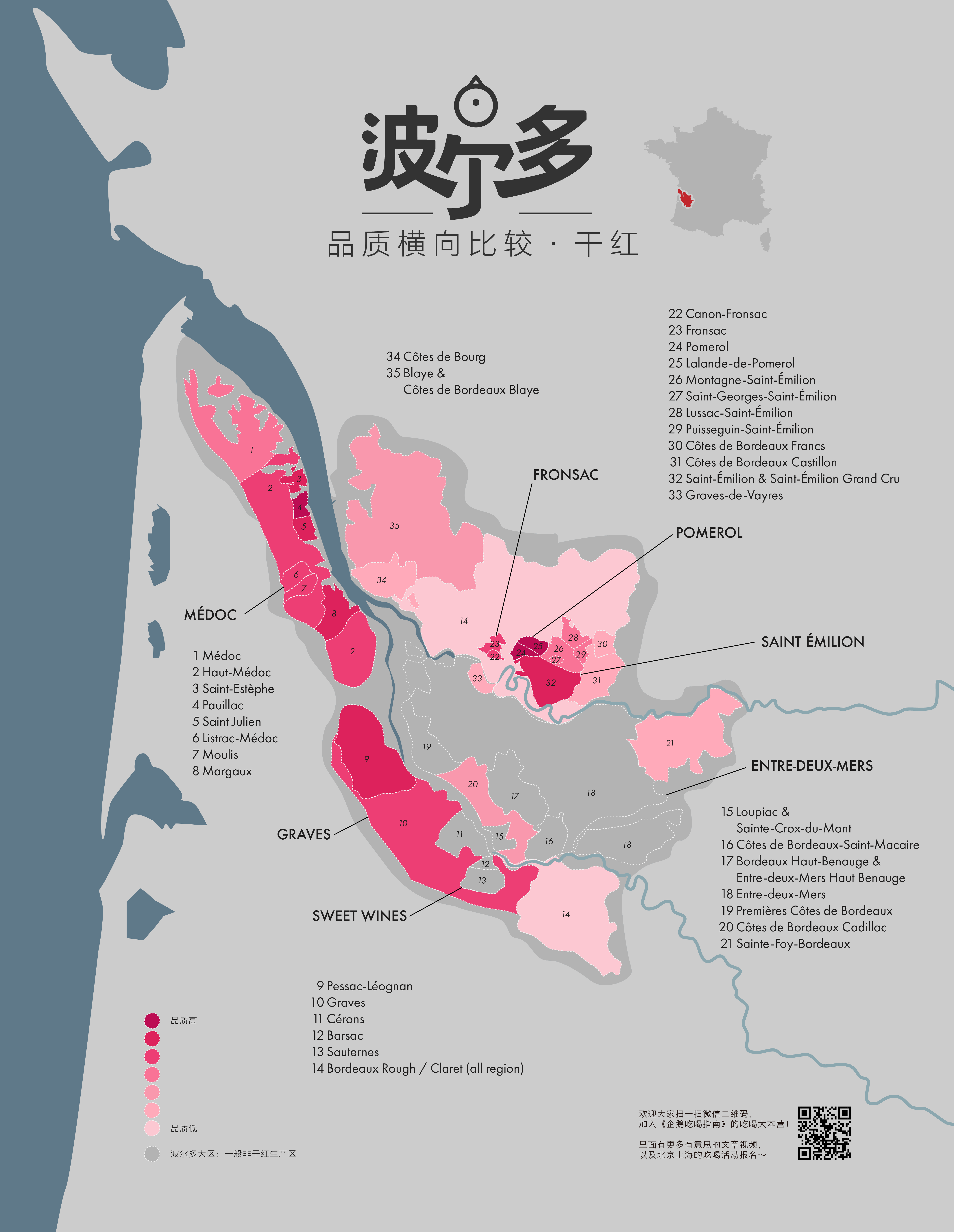 (medoc)"和"格拉夫(graves)"的酒,梅多克地区首选波亚克(pauillac)