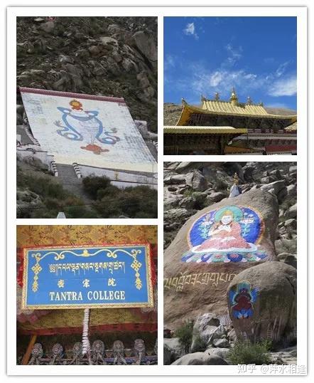 后山上的巨型彩绘哲蚌寺旁边,有一座规模较小的乃琼寺,藏语中"乃"即"