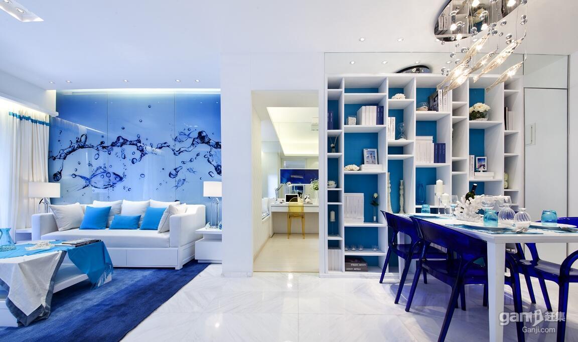 很多人很笼统地就是介绍道是蓝色的主色调打造的艺术装修