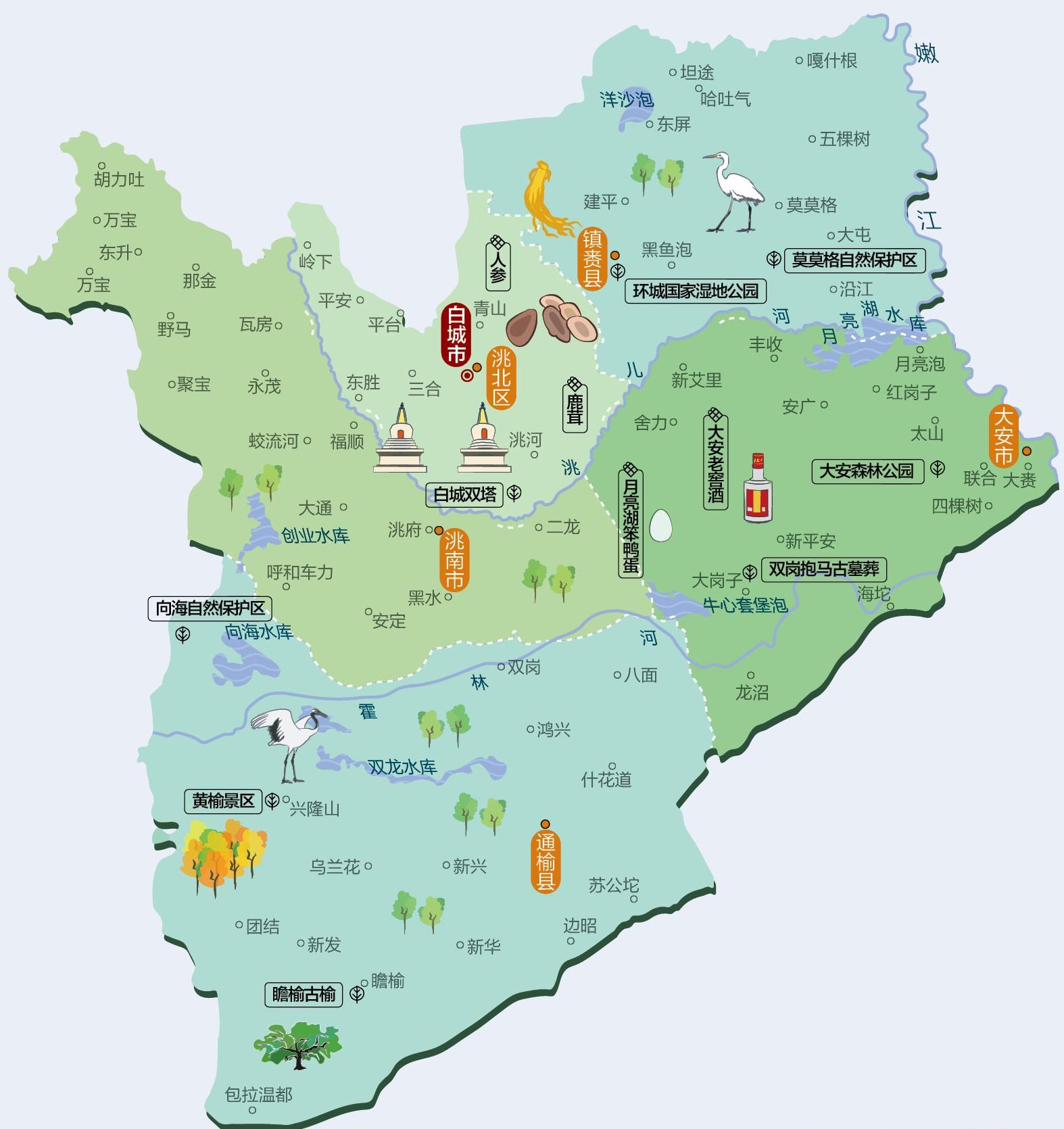 吉林省行政区域简图 - 吉林省地图 - 地理教师网