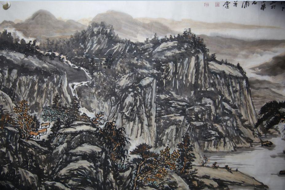 刘翰阳的山水画笔墨精到,力度有加,构图精巧,层次分