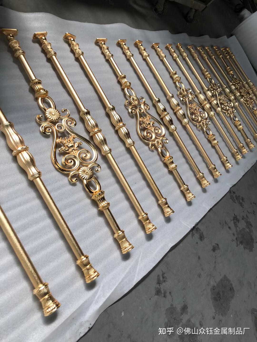 k金沙金铸铝花枝别墅楼梯扶手铝艺楼梯立柱,模具定制花柱佛山众钰金属