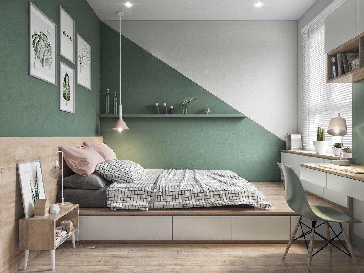 自然,充满活力的绿色卧室设计 - 设计之家