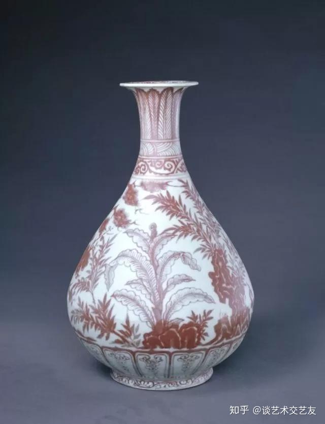 明洪武 釉里紅 石榴花鳥紋 菱口皿 中国美術 高さ8CM