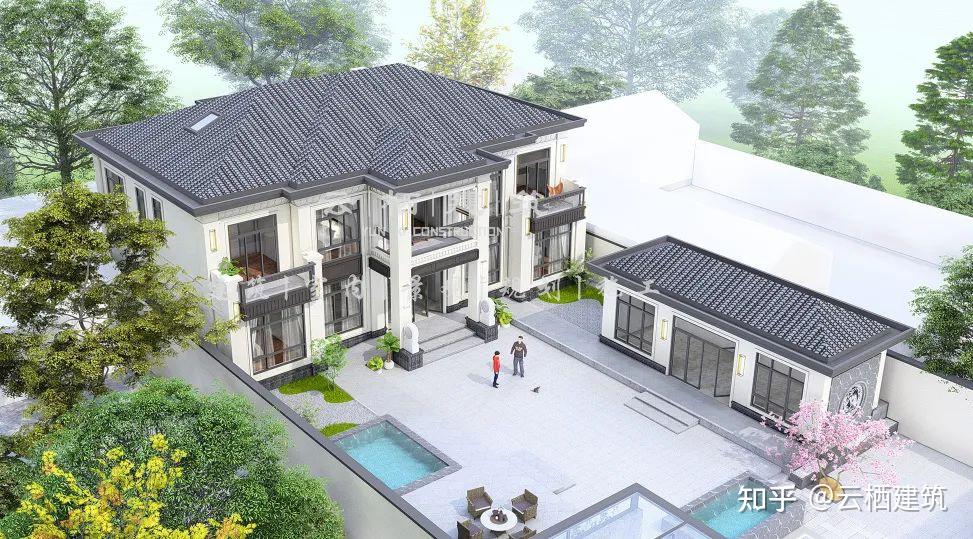 河北石家庄丨1715m带车库大庭院的新中式别墅