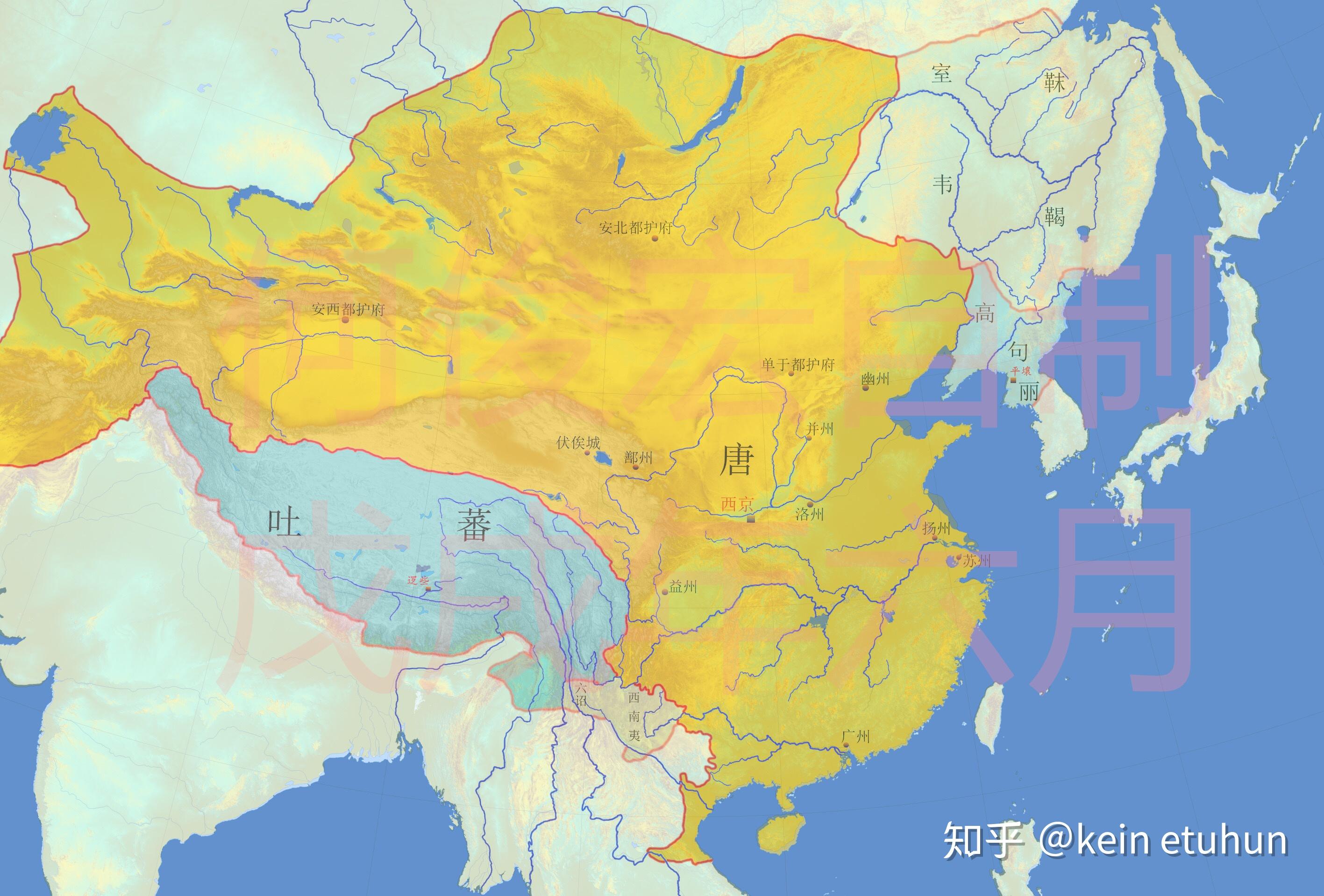 韩国人眼中的唐朝地图图片