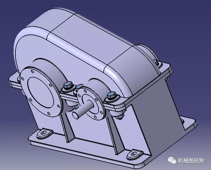 差减变速器walcowy一级圆柱直齿轮减速器3d图纸catia设计附stp