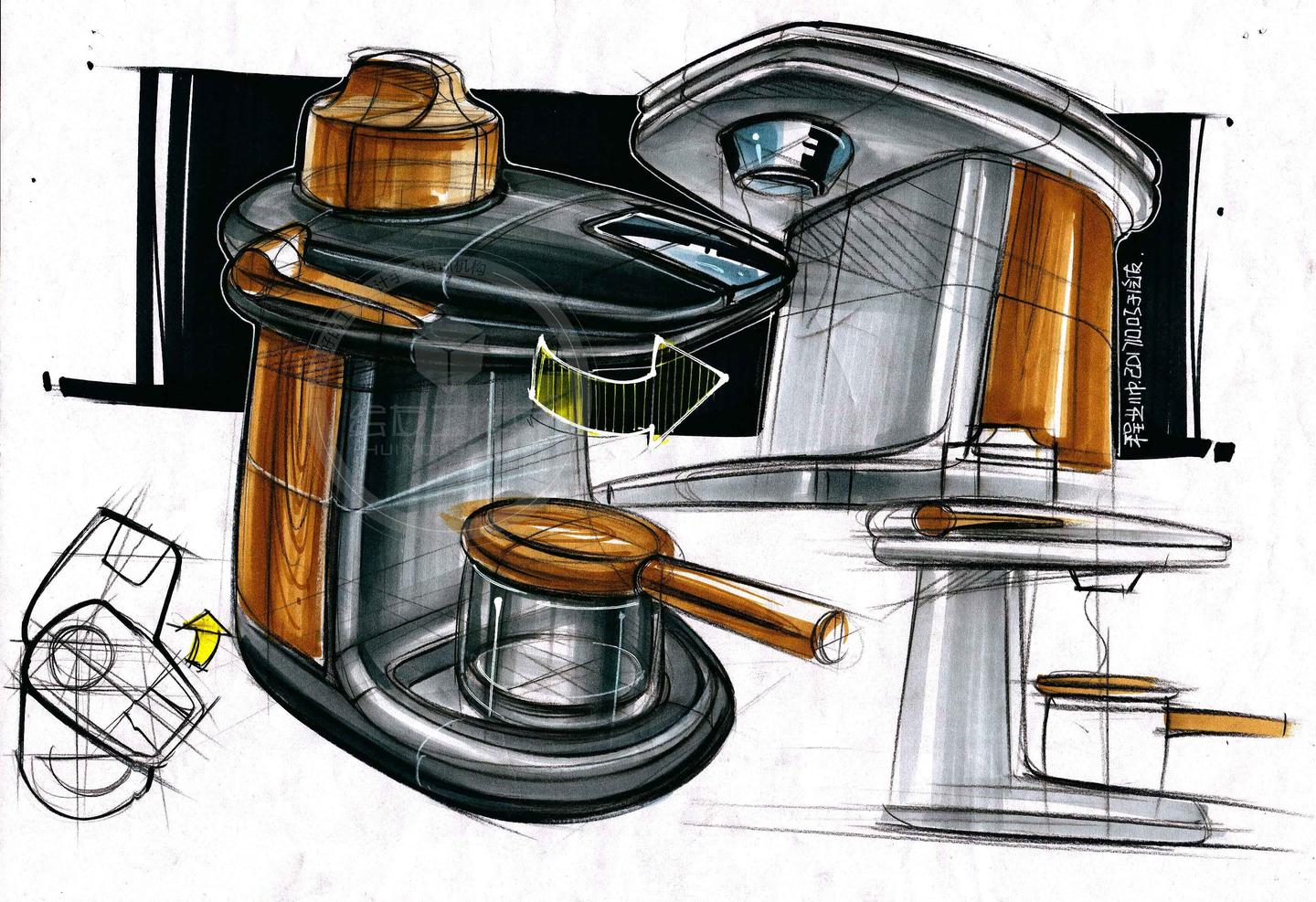 产品手绘特殊材质之木色表达