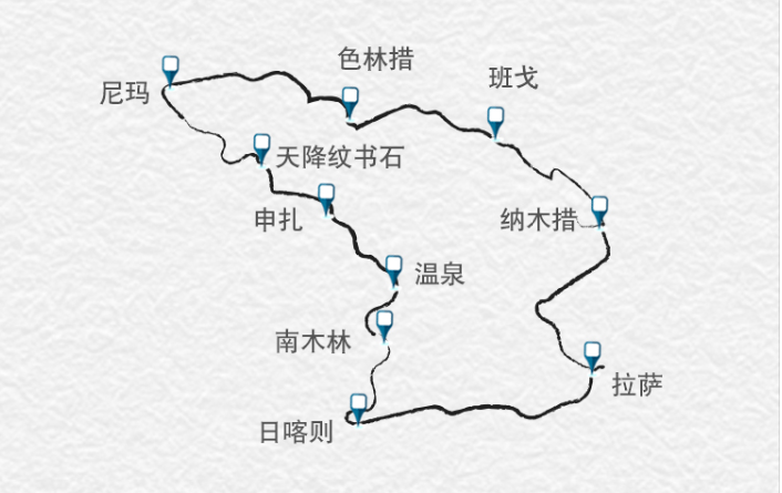 地图总体路线拉萨