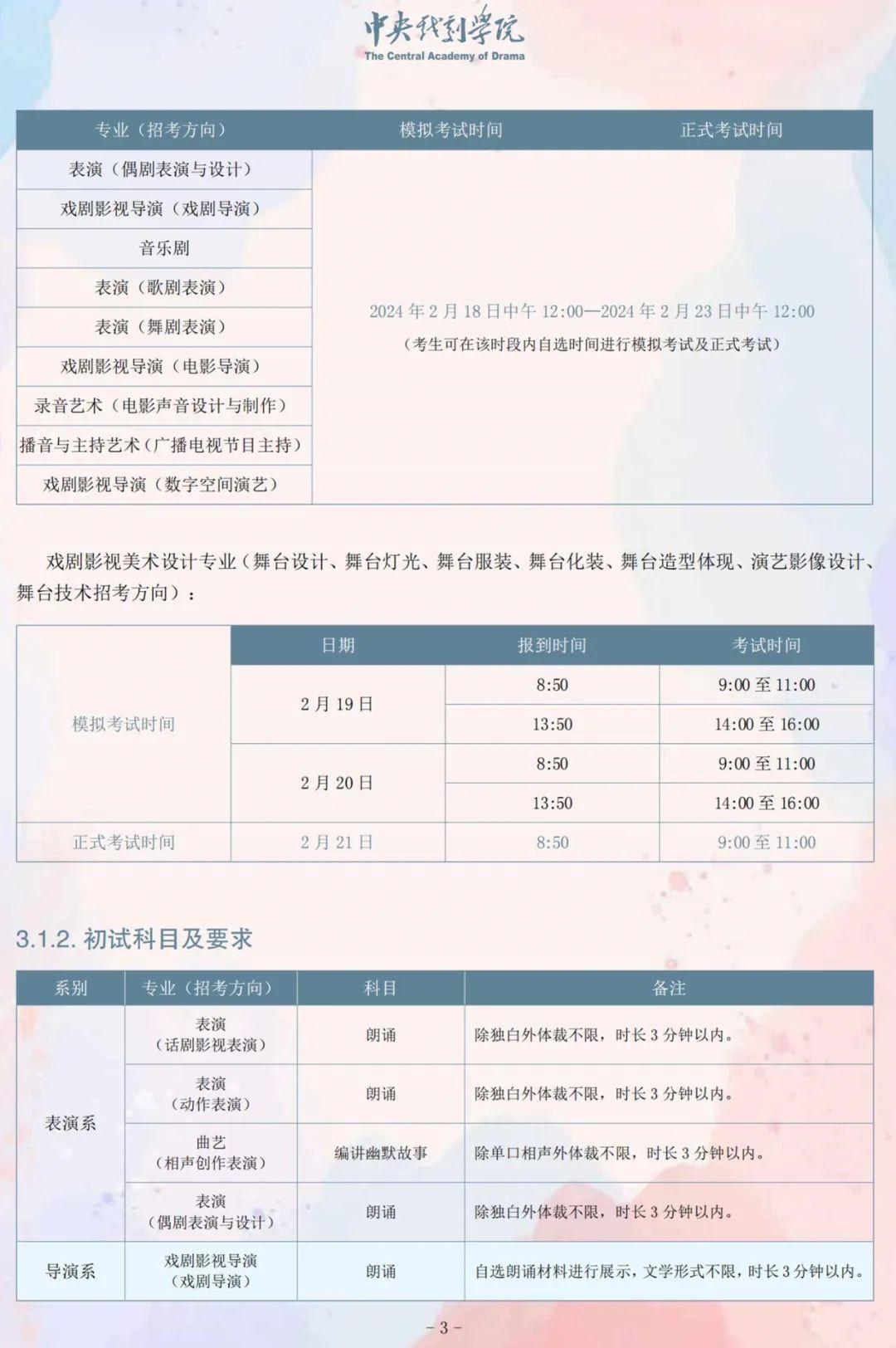 部分专业可破格录取!中央戏剧学院2024招生简章解读