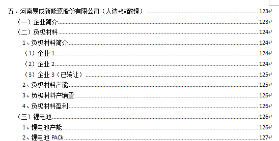 230多家锂电池负极材料企业：河南易成新能源股份有限公司（人造+钛酸锂）