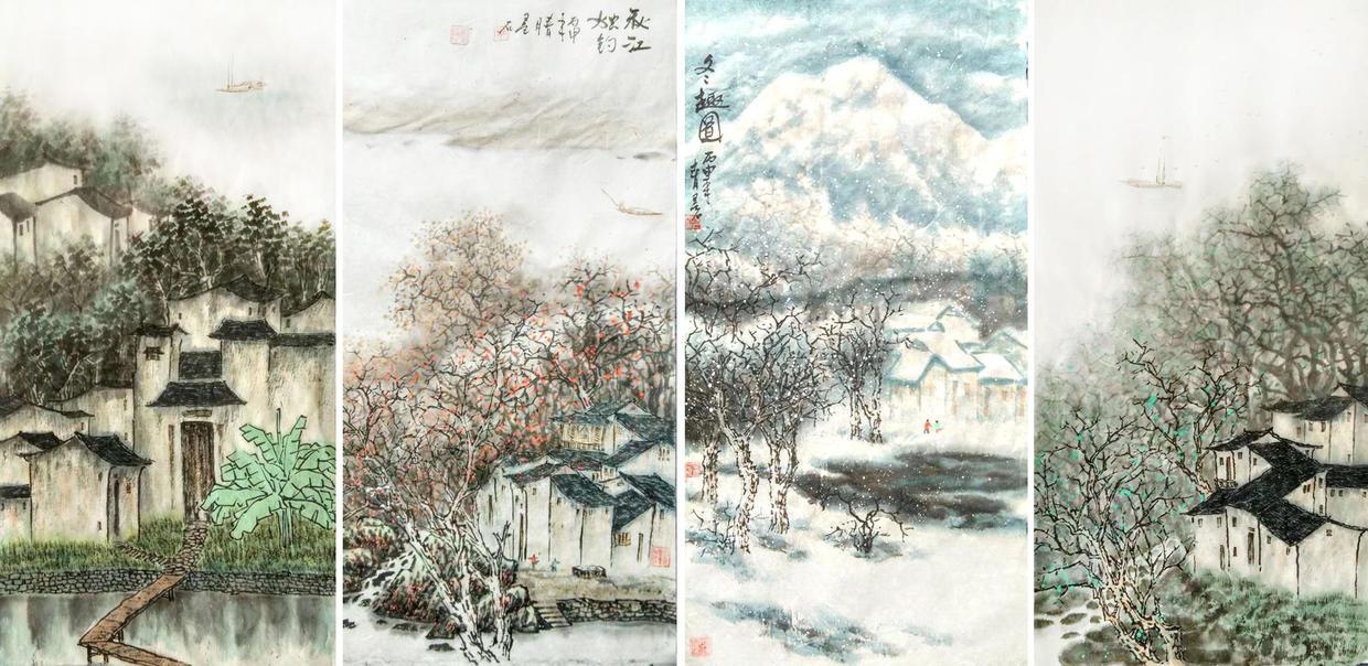 墨石山水画家 典雅华彩 浑融和谐