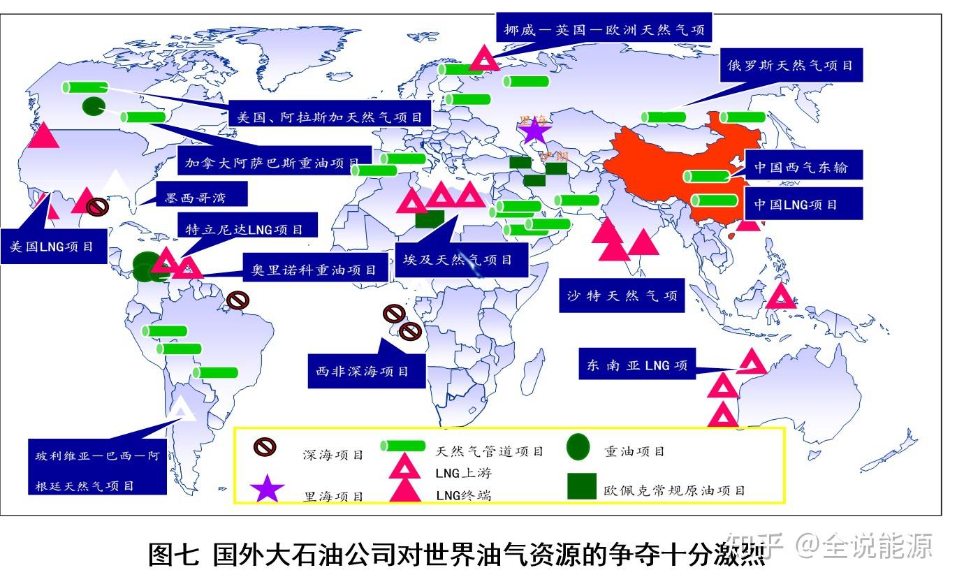 世界天然气分布图高清图片