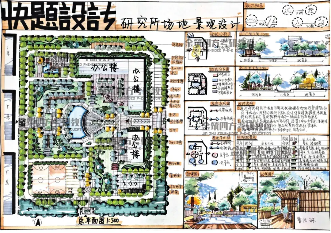 任務書(05)—2018年真題-廣場景觀快題設計—▼▼優秀學生作品設計