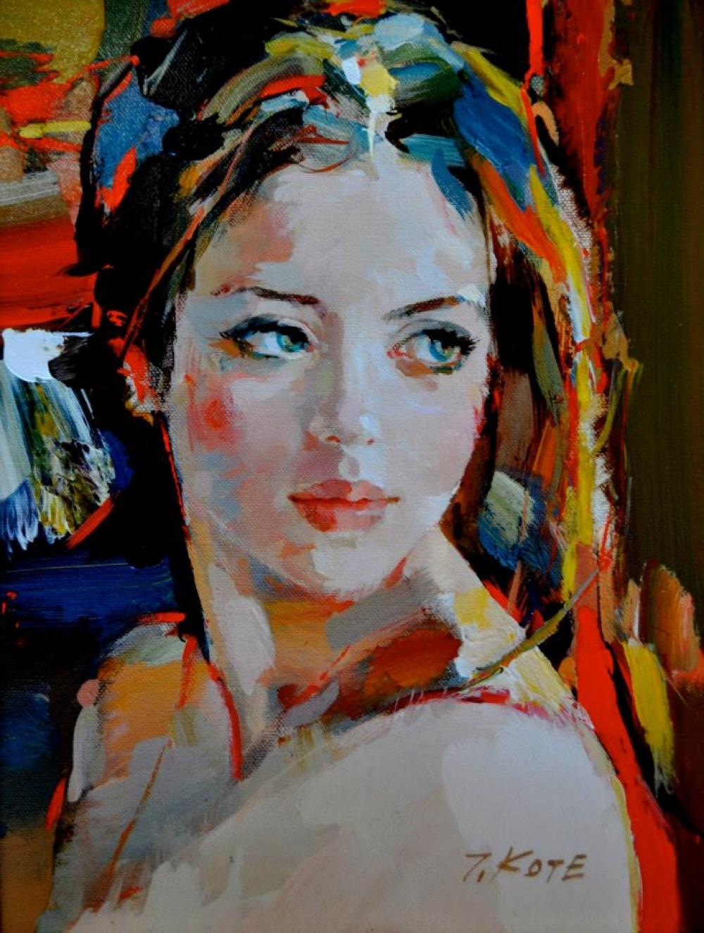 明亮的油漆画阿尔巴尼亚艺术家约瑟夫科特josefkote