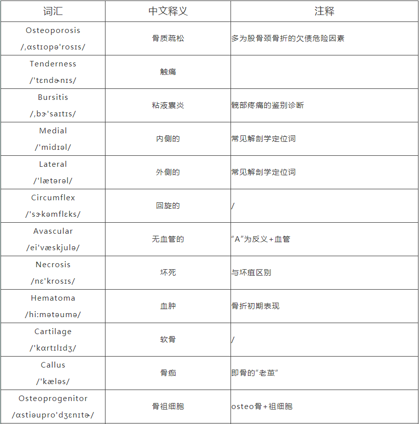 【醫學英語第7期】臨床篇之骨科學(一) - 知乎