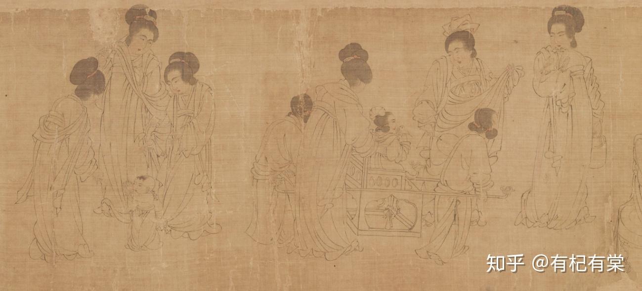 白描亦有风韵遗失海外的古画佳作周文矩宫中图