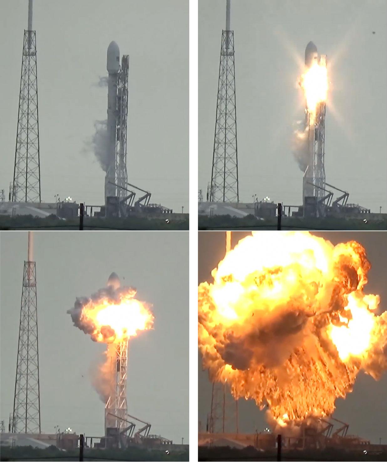 测试)任务时发生爆炸,导致以色列amos 6通信卫星与猎鹰9-029火箭损坏