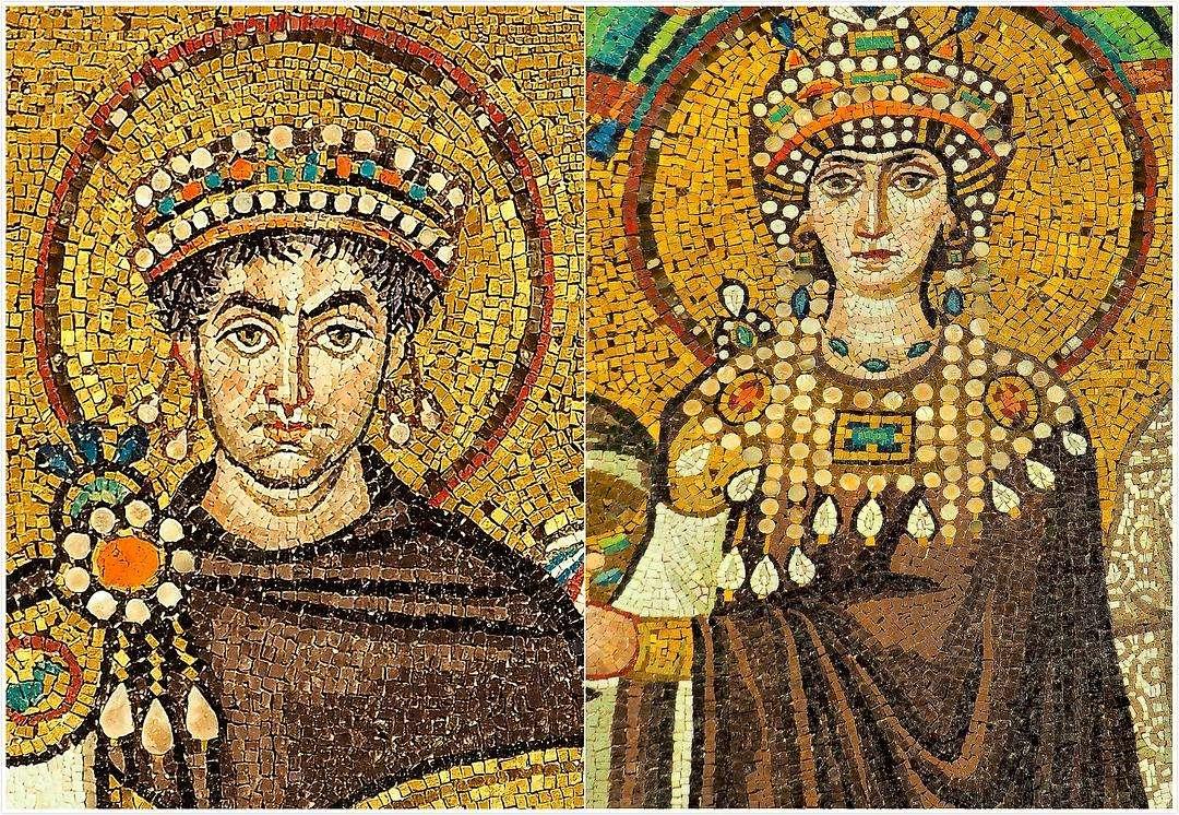 世界文化遗产:拉文纳古迹中的马赛克:圣维塔莱教堂,约540年(查士丁尼