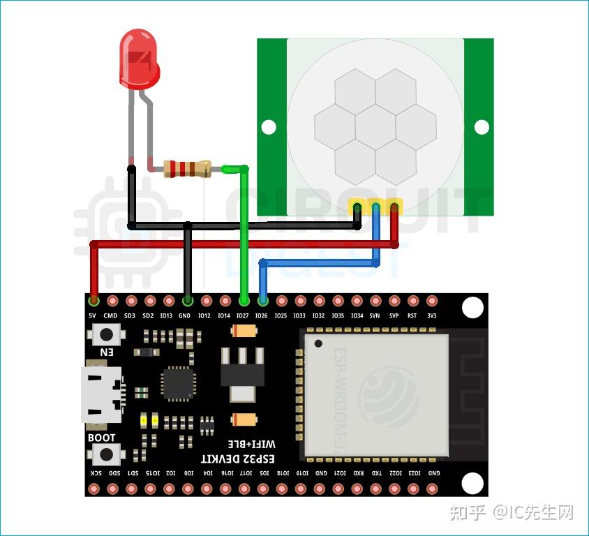 HC-SR501 PIR 传感器如何工作以及如何将其与 ESP32 连接？ - 知乎