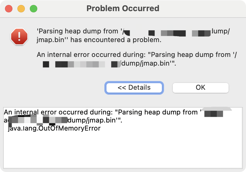 MAT(Memory Analyzer Tool) Parsing heap dump xxx has encountered a ...