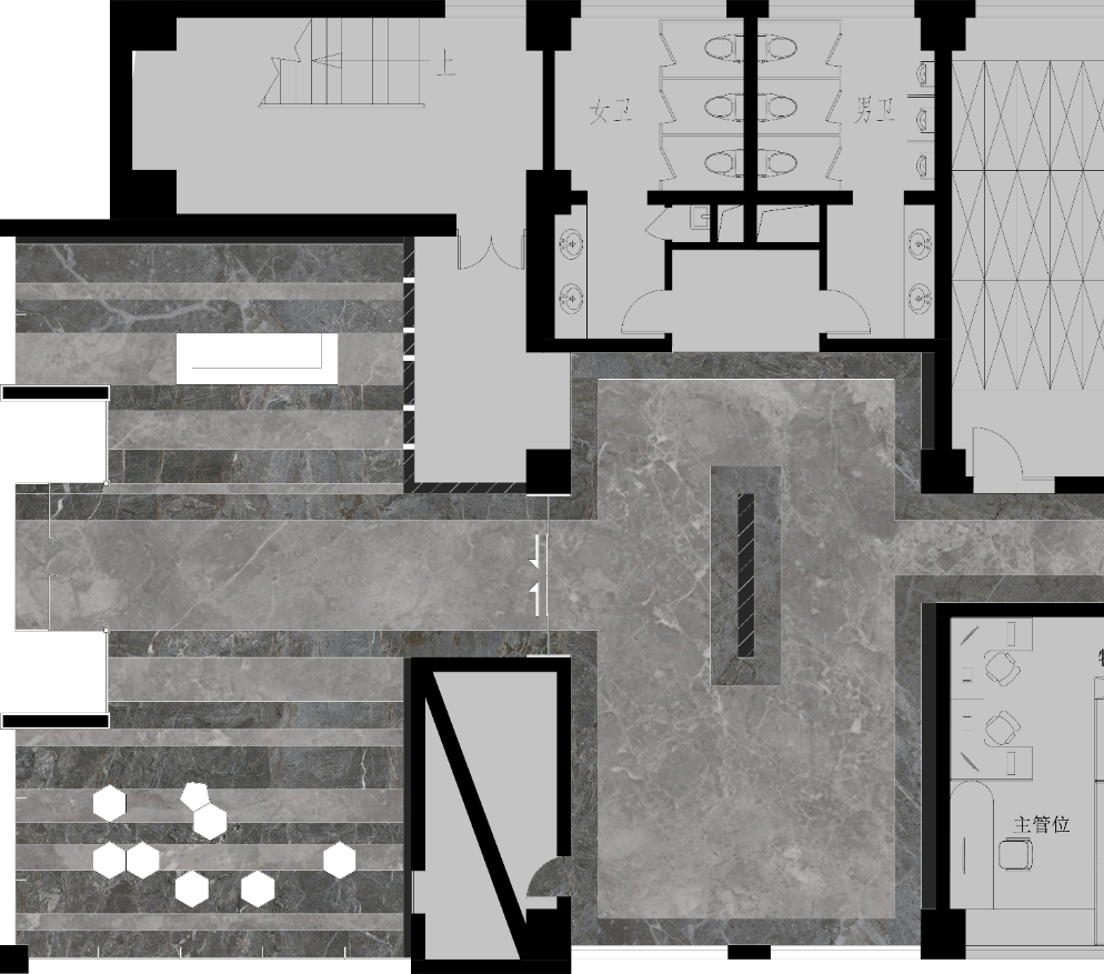 原始平面图▼平面设计layout plan与企业相关的一些元素:公司logo