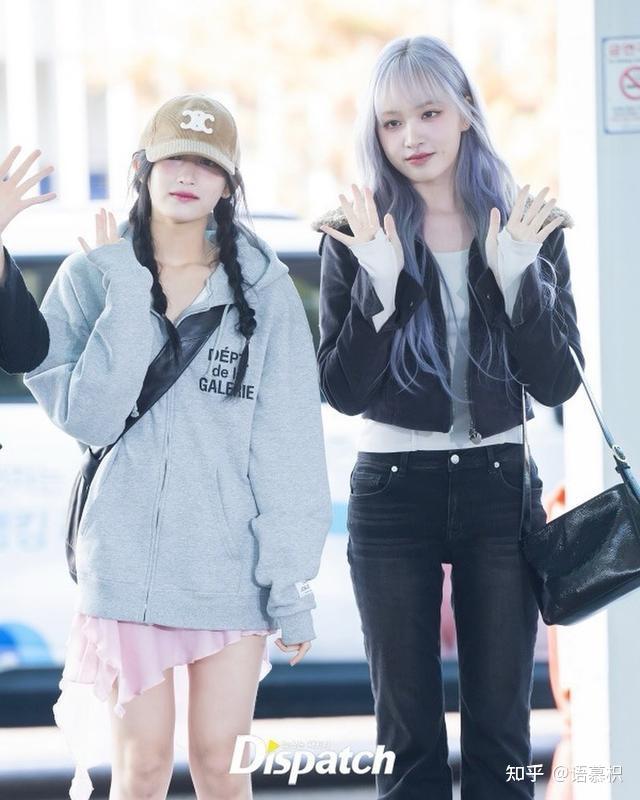 iveliz狠甩嘟嘟肉感熏衣草紫发色亮相机场照比出道时期还美