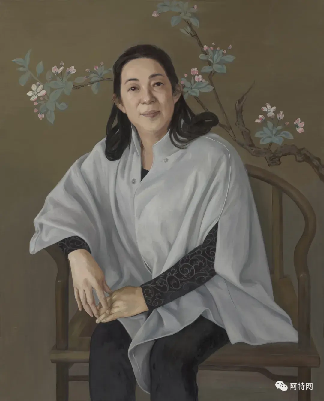 骆薏芬女士像  2019  布面油画  120x97cm林笑初整体绘画面貌的形成