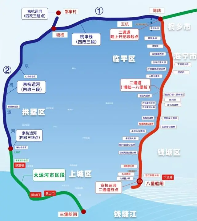 秦始皇统一六国之后下令开凿陵水道,俗称秦河,是一条与百尺渎相接