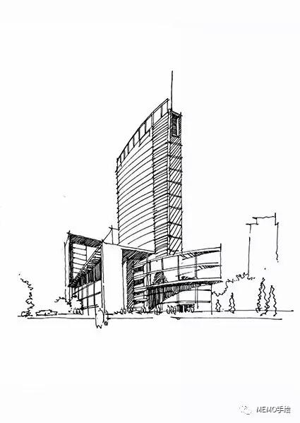 学习手绘高层建筑效果图