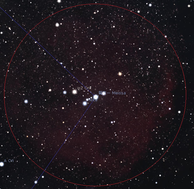 颗亮度相差不大的成员星,十分庞大,占据1/4视场cr70 猎户座腰带星团