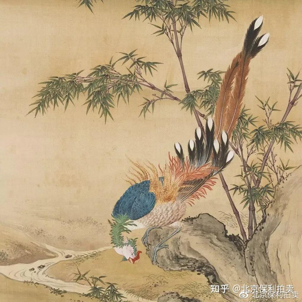 清乾隆御制洋彩胭脂红地轧道雕瓷镂空有凤来仪百鸟朝凤图双螭耳大转心
