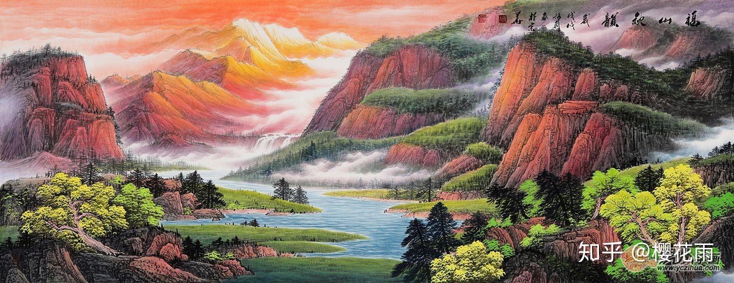 电视背景墙挂画山水画装饰品位家居